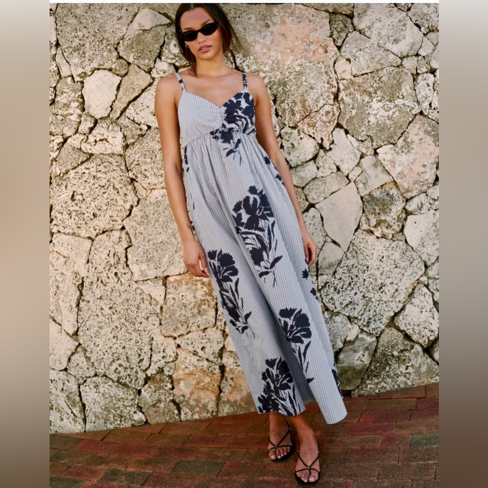 Abercrombie & Fitch Poplin Babydoll Maxi Dress